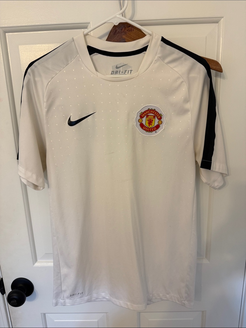 Nike White Manchester United Dri-FIT Short Sleeve Training Top sz S